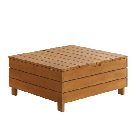 Alaterre Furniture Barton Outdoor Eucalyptus Wood Coffee Table with Lift Top Storage Compartment, Brown 80-OUTD-WD-STCT